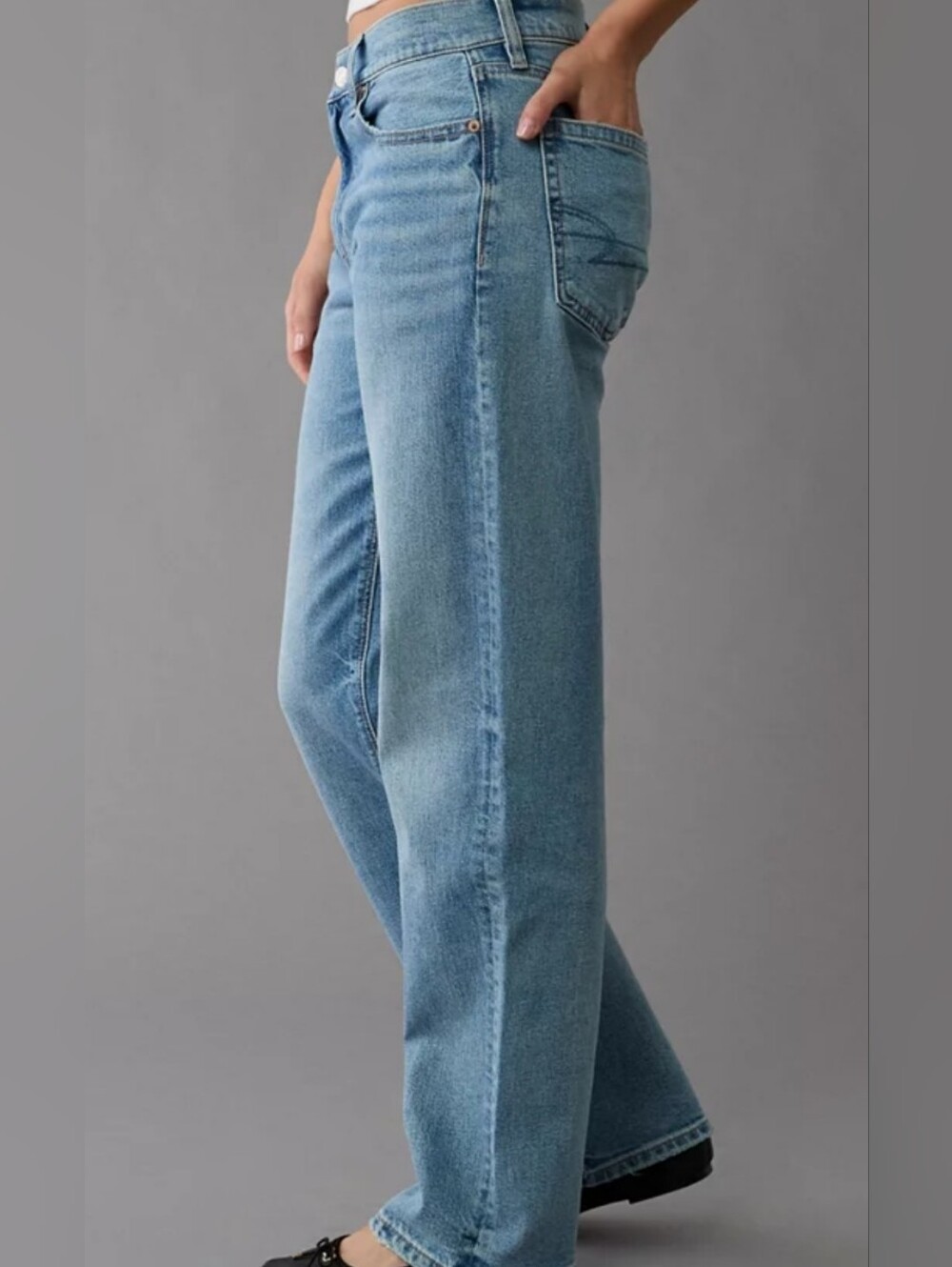 AE Ex-Boyfriend Low Rise Strigid Jeans - Size 0 Reg. 25" W - Brand New With Tags - Picture 4 of 8